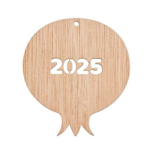 Ξύλινο Στολίδι Ρόδι με 2025 7Χ8εκ.